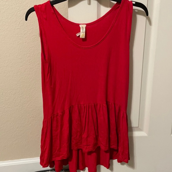 LARA Tops Lara Red Babydoll Tank Poshmark